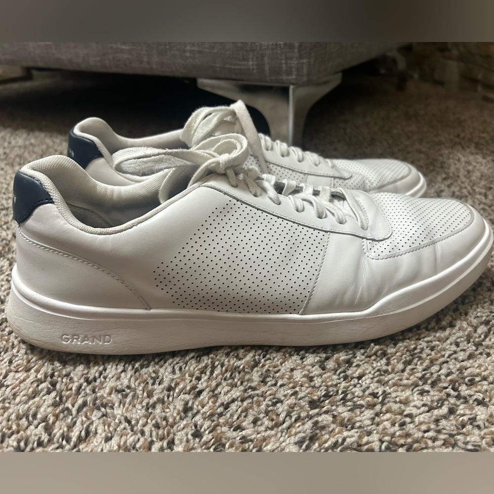 Cole Haan GrandPro Topspin Leather Sneakers Perforated White Casual‎ 11.5W